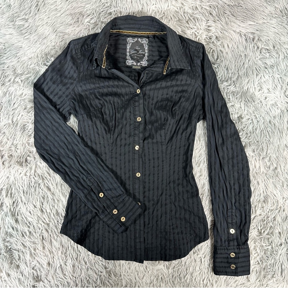 Y2K Guess Jeans Black Button Up Woman’s S
